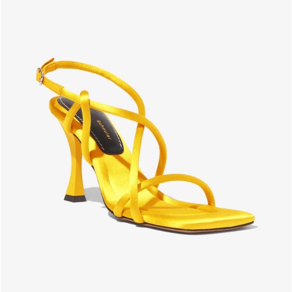 Proenza Schouler Satin Square Strappy Stiletto